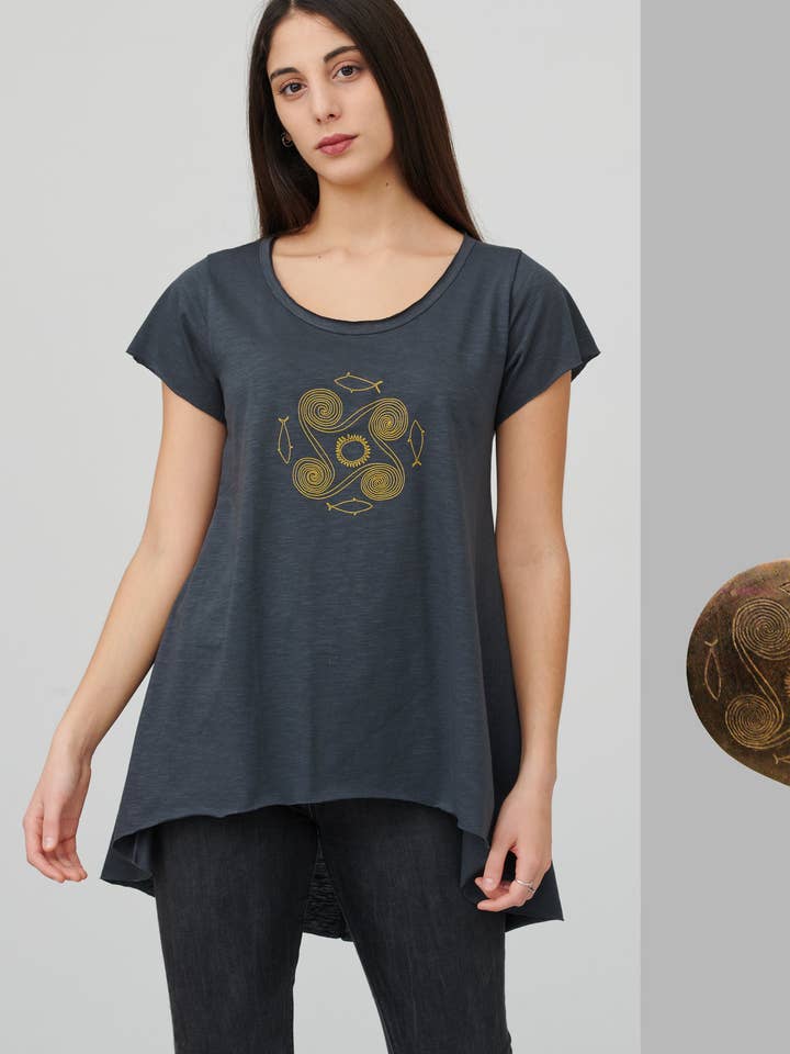 TUNIEK ETERNAL SPIRAL CHARCOAL GREY voor wholesale door inspira