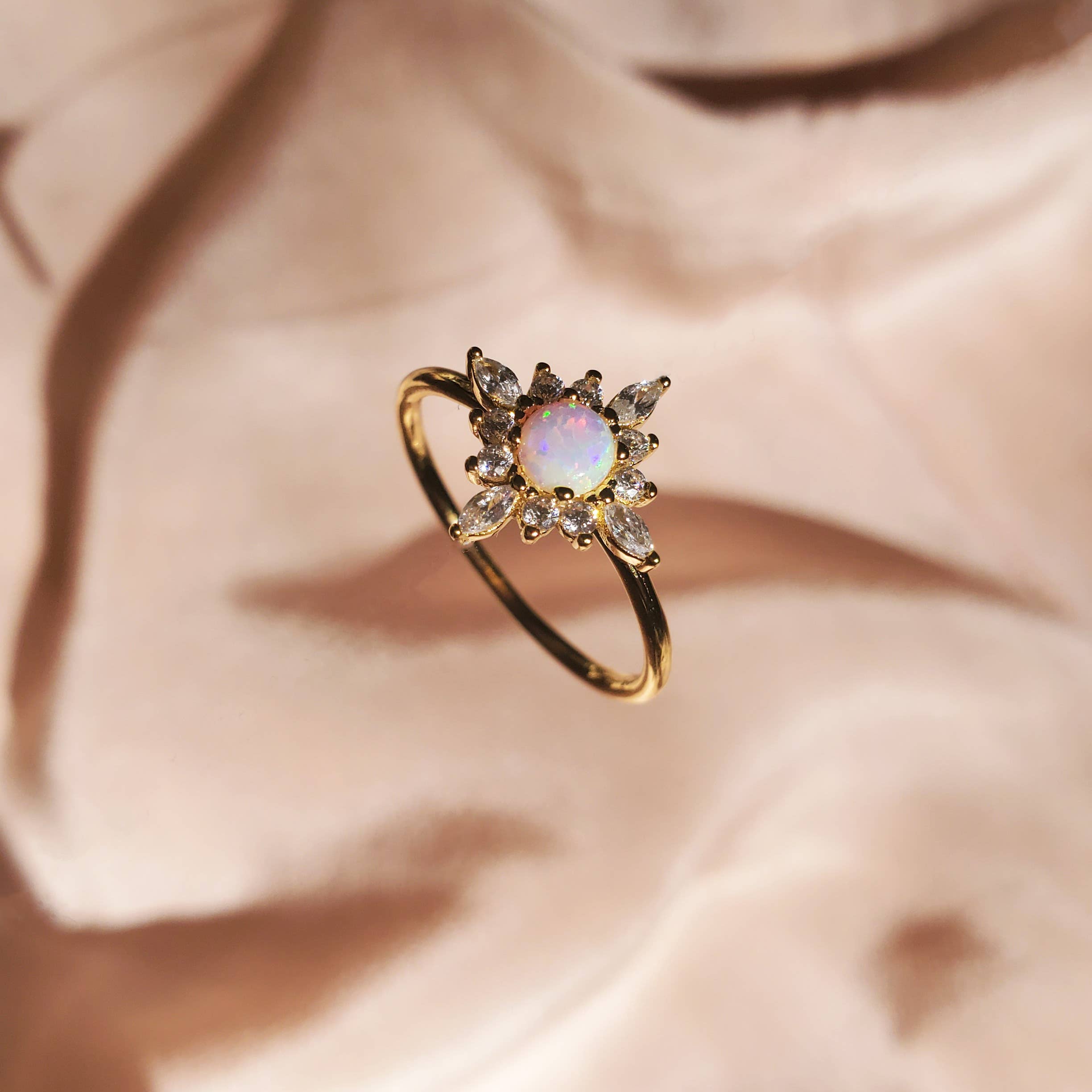 HolyBang Jewels - Wholesale Multi-Stone Ring - FLORAL OPAL RING - R-E30511