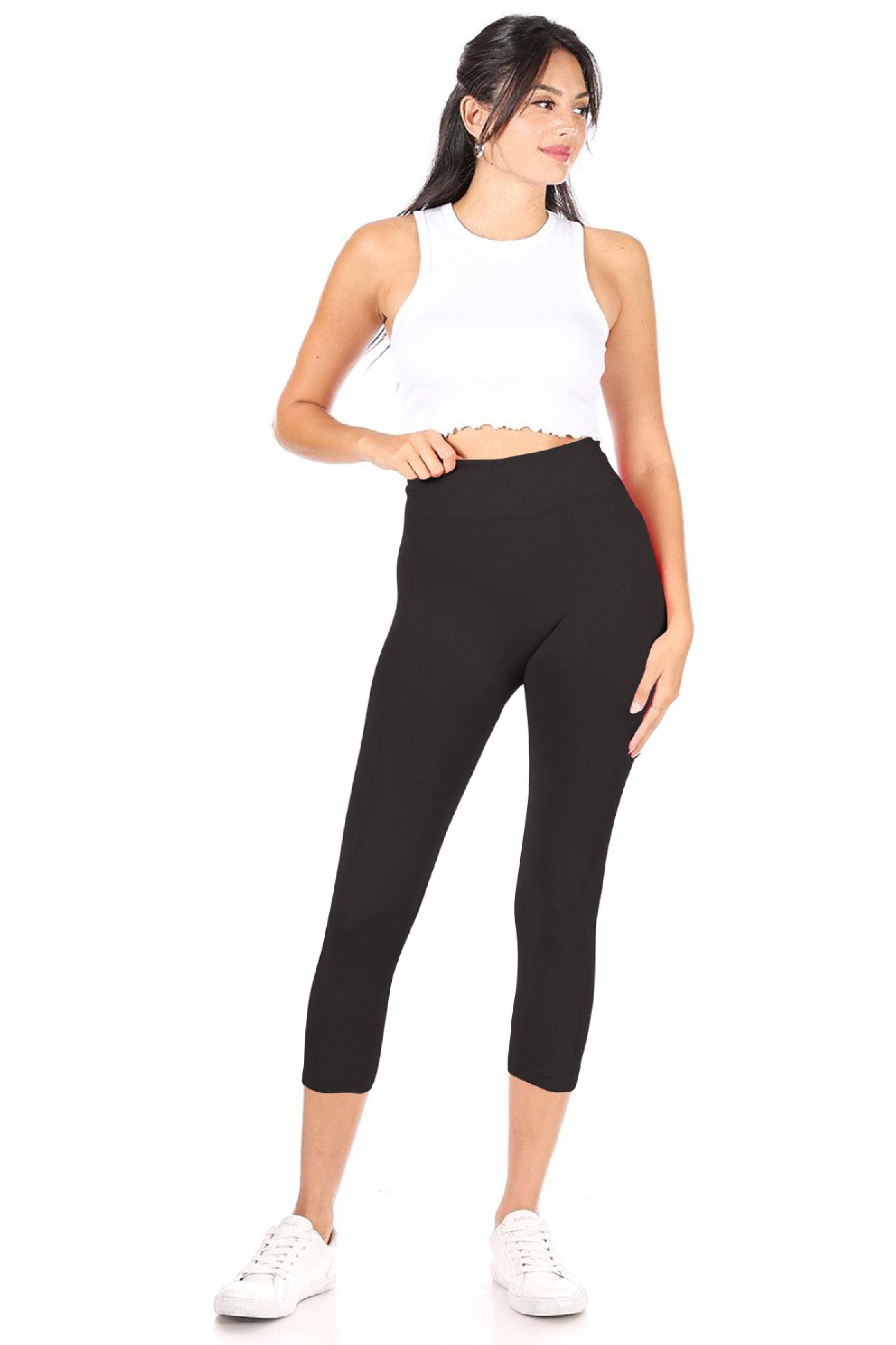 MOA COLLECTION - Wholesale Athletic/Lounge Leggings - Women's - Women's Casual Solid Seamless Capri Leggings10
