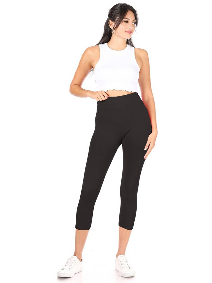 MOA COLLECTION - Wholesale Athletic/Lounge Leggings - Women's - Women's Casual Solid Seamless Capri Leggings10