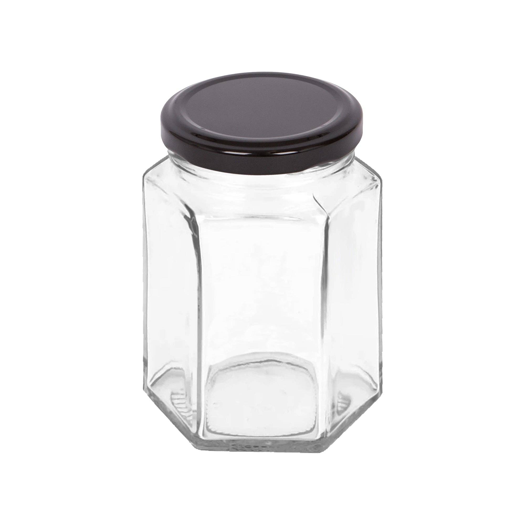 Rinkit Ltd – Jarra por atacado – Frasco de Vidro Hexagonal para Compota com Tampa de 250ml9