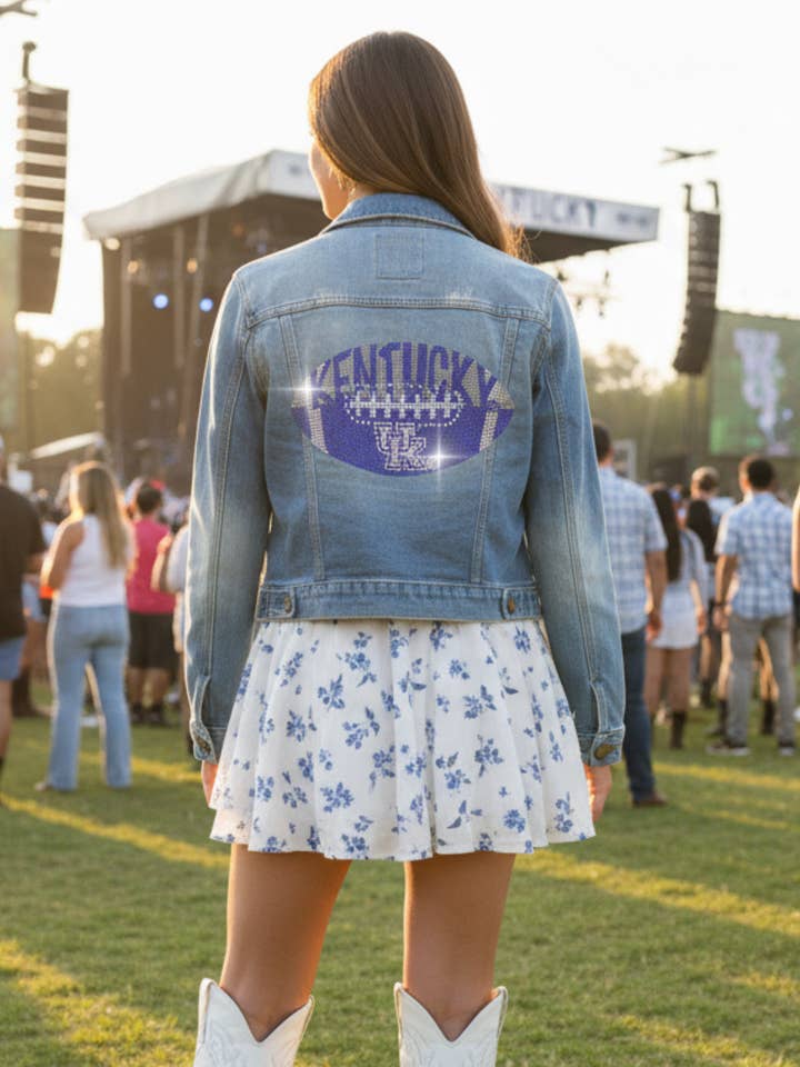 Licensed Game Day Jacket, Blue Denim, Univ of Kentucky Football for wholesale by Moving Forward Designs