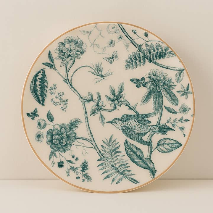 Botanic flat plate 27cm in porcelain for wholesale by Novastyl