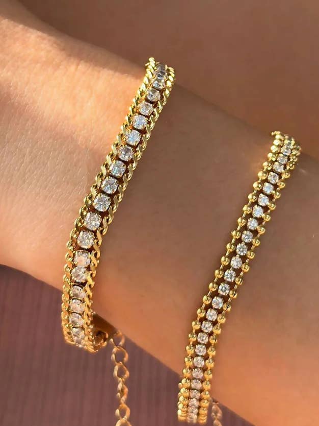 Cecile kedje- och tennisarmband - Stål - 14L för wholesale av HoopLa