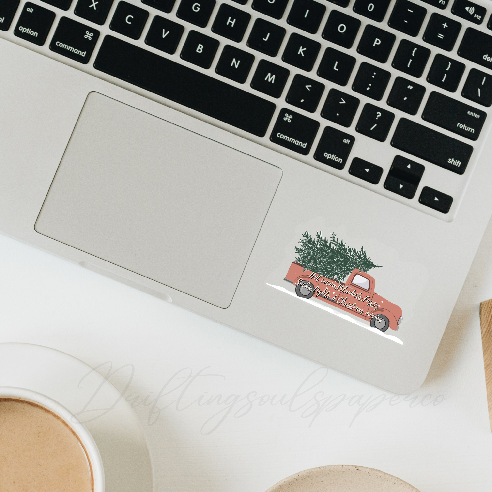 Drifting Souls Paper Co. - Wholesale Sticker - CLEAR WEATHERPROOF CHRISTMAS TIME TRUCK HOLIDAYVINYL STICKER2