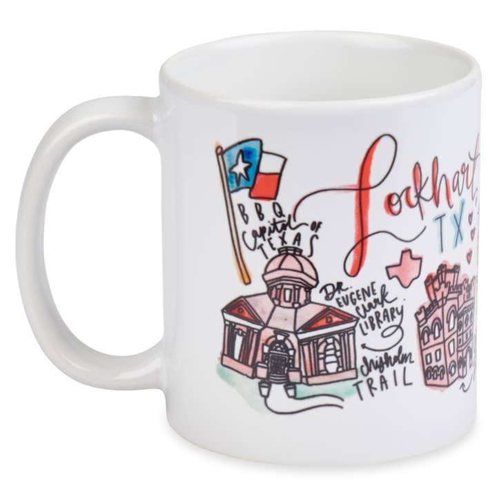 Lockhart, Texas, Keramik-Aquarell-Becher, 11 oz für den Großhandel von Signet Sealed