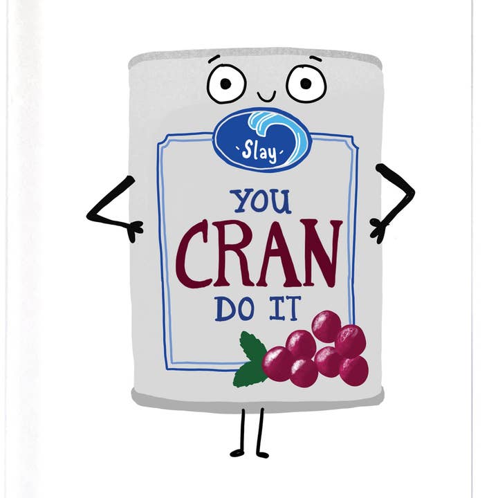 Funny Cranberry Sauce Encouragement Card: You Cran Do It for wholesale by Fox Card Co