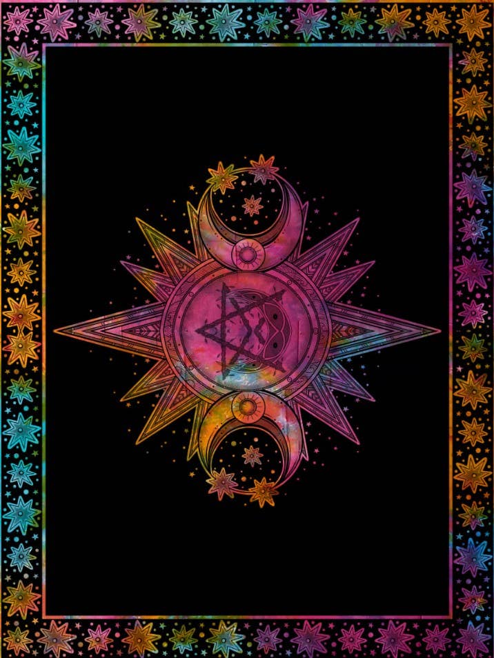 B502 Tie Dye Pentagram Triple Moon for wholesale by Rising International Inc