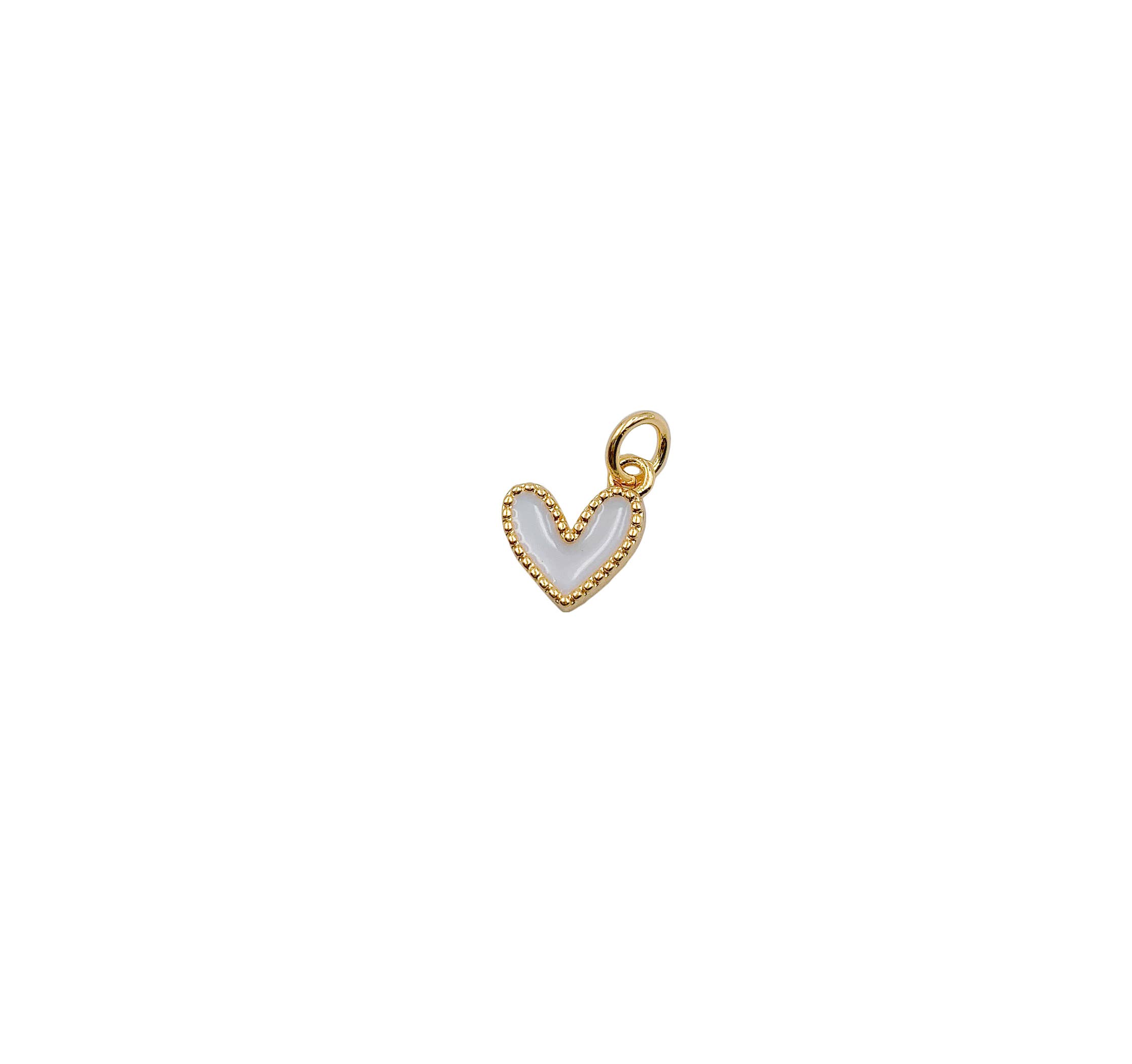 Beads Creation - Wholesale Individual Charm/Pendant - Dainty Enamel Heart Charm Pendant in Gold Filled, CP12252