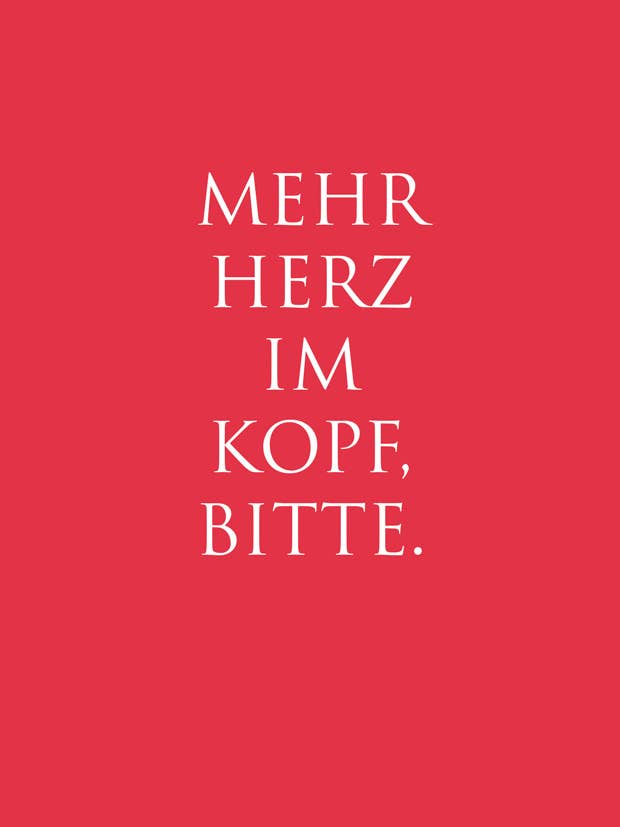 cartolina «Più cuore in mente, per favore...» per la vendita all'ingrosso da parte di WUNDERWORT by Angela Gwinner
