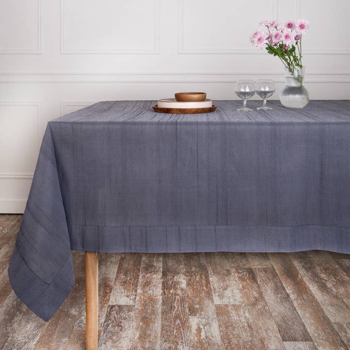 Charcoal Grey Vegan Silk Tablecloth for wholesale by D'Moksha