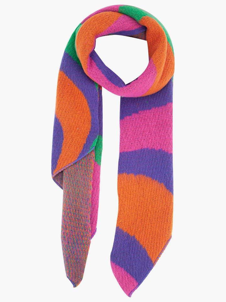 Ramona Multi Colour Waves Heavyweight Scarf for wholesale by Sarta Accessories