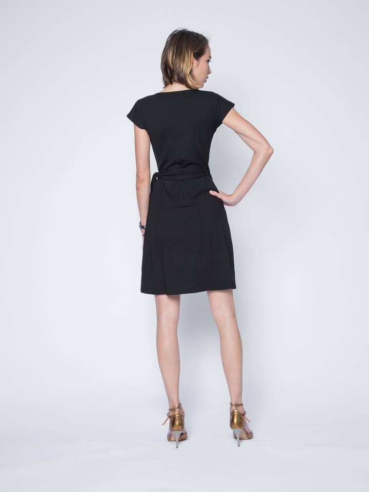 Adelyn SF - Wholesale Dress - Women's - Cap Sleeve Jersey Wrap Dress3