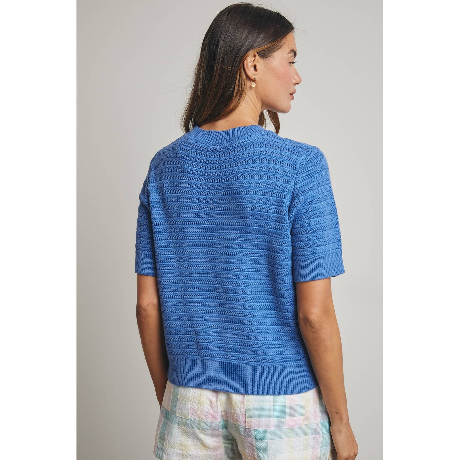 Wishlist Apparel - Wholesale Knit Sweater - Women's - TEXUTRED SHORT SLEEVE SWEATER TOP / WL25-118967