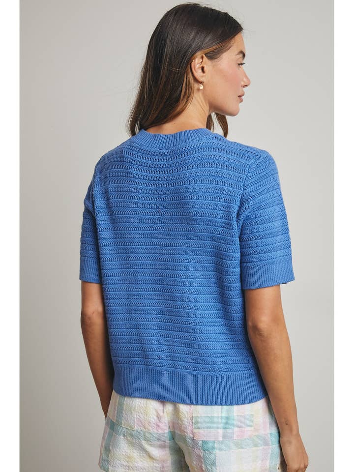 Wishlist Apparel - Wholesale Knit Sweater - Women's - TEXUTRED SHORT SLEEVE SWEATER TOP / WL25-118967