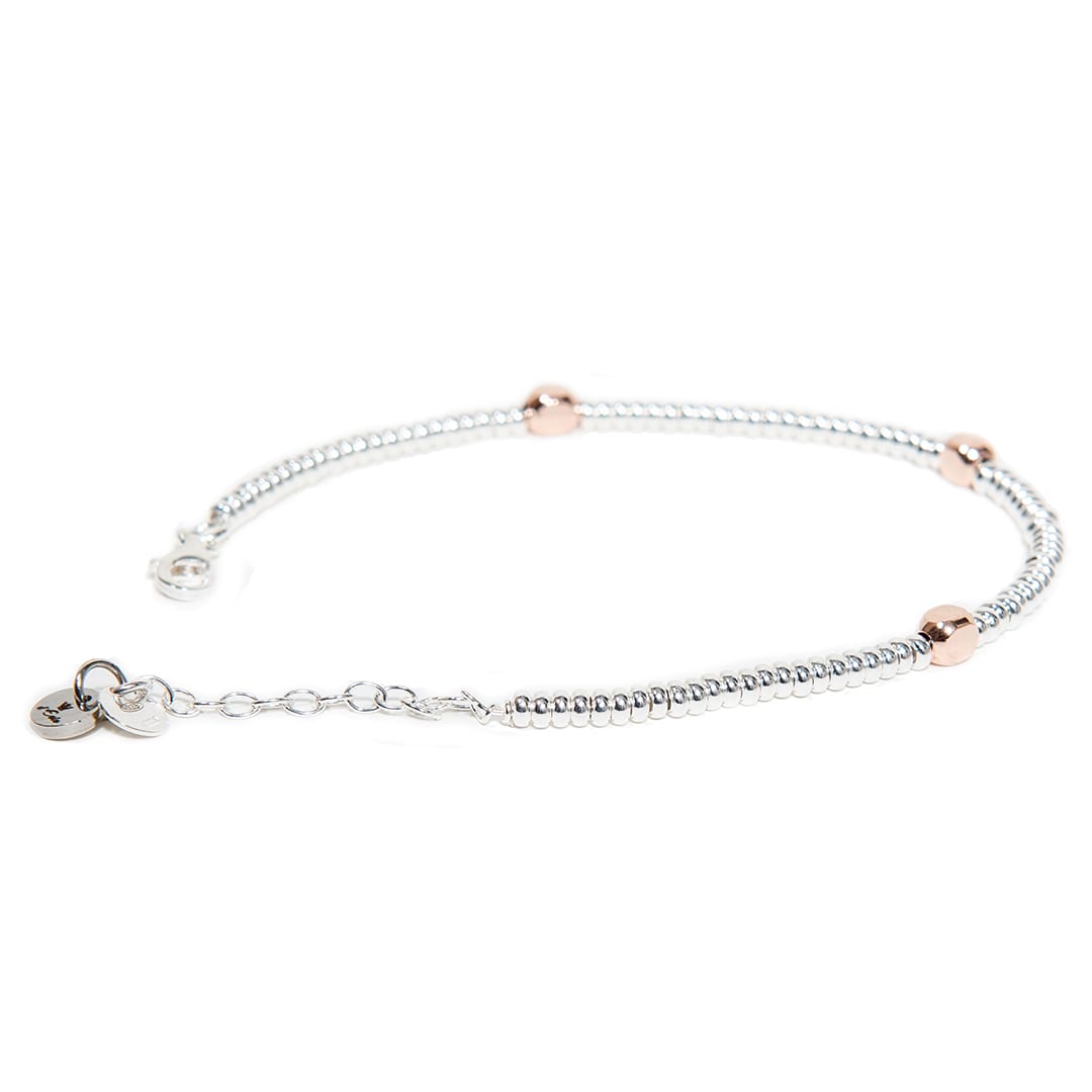 d'Este - Wholesale Link & Chain Bracelet - Silver Bracelet With Rose Gold Inserts2