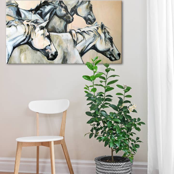 GreenBox Art – wholesale Konsttryck – Camargue hästar 1 Sträckt Canvas
