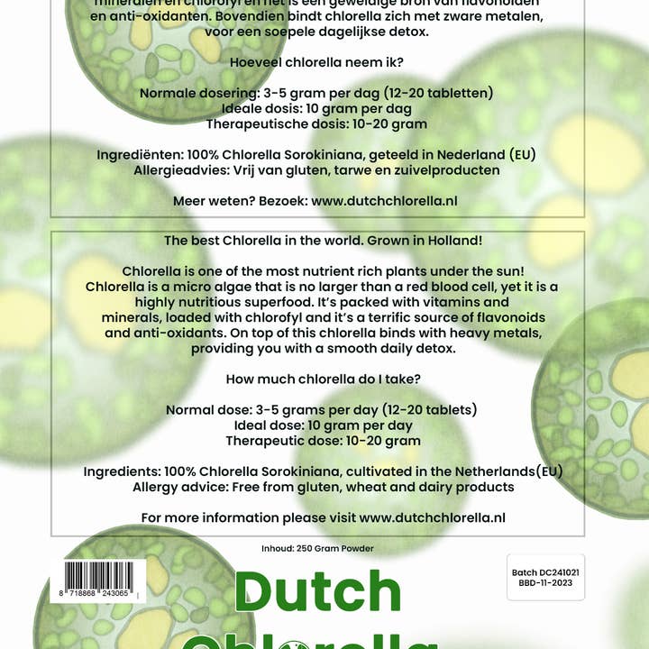 SuperFoodISM – wholesale Protein-/superfoodpulver – Dutch chlorellapulver – 250 gram1