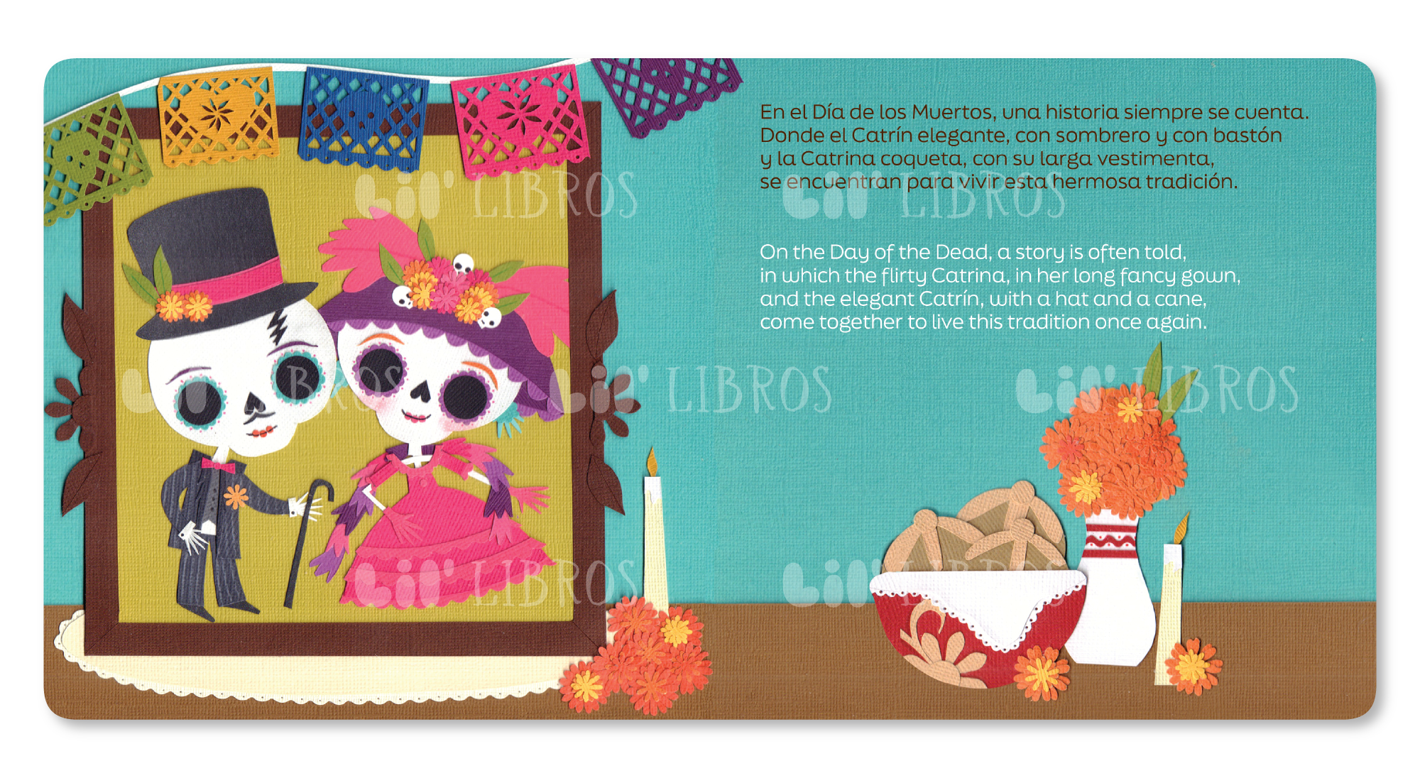Lil' Libros ~ Bilingual Children's Books & Games - Wholesale Preschool Book (3-5) - Medias naranjas: El Catrín & La Catrina (Bilingual)1