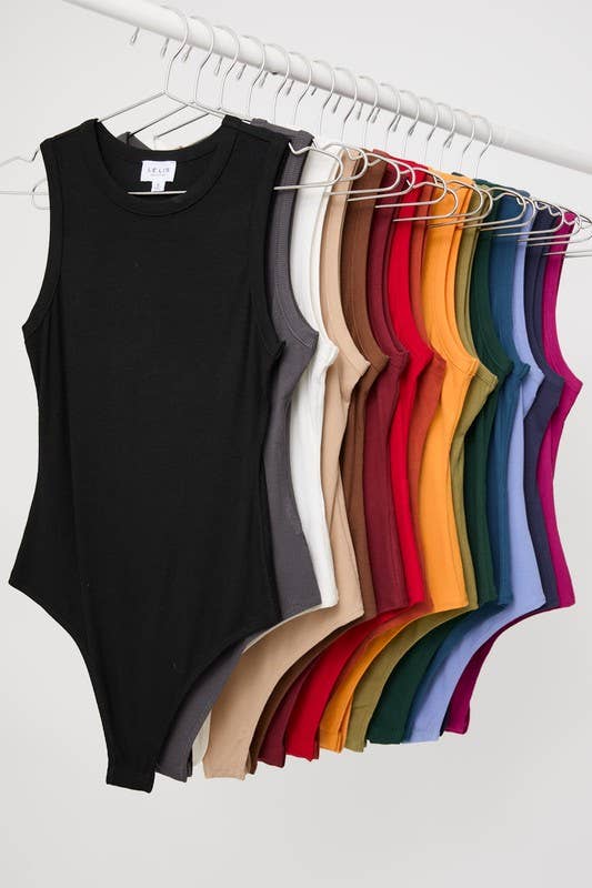 LE LIS - Wholesale Bodysuit - Women's - ROUND NECK SLEEVELESS BODYSUIT2