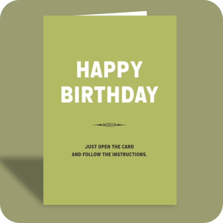 C-067 – Funny Birthday Card – Instructions for wholesale by Bald Guy Greetings