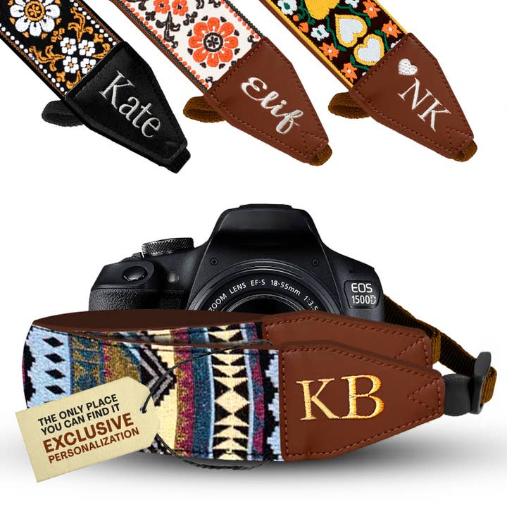 Correia para câmara bordada personalizada - Alça de câmara multicor por atacado de Gradzo