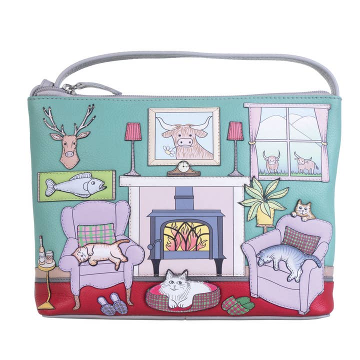 Hamish's House Compact Crossbody Tas voor wholesale door Mala Leather