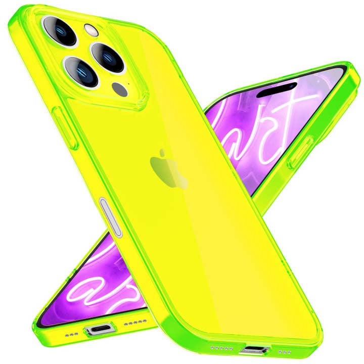 NALIA Capa Transparente Neon para iPhone 16 Pro – Capa de telemóvel transparente em cores vivas e brilhantes, Capa Slim de Silicone por atacado de SchnappFreude