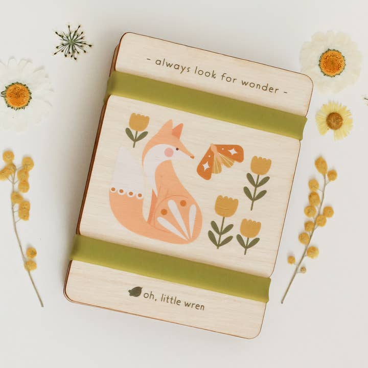 Little Nature Press - Mini Wooden Flower Press - Fox Design for wholesale by oh, little wren