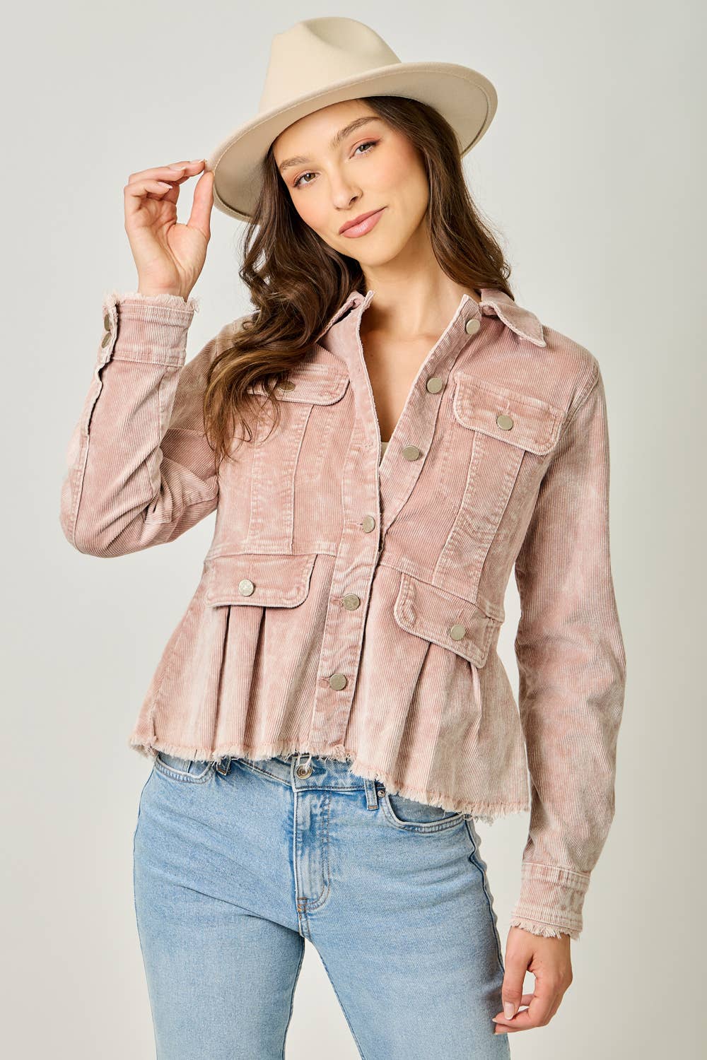 Mystree – wholesale Denim jacket – Women's – 61134 Washed Denim Peplum Jacket25