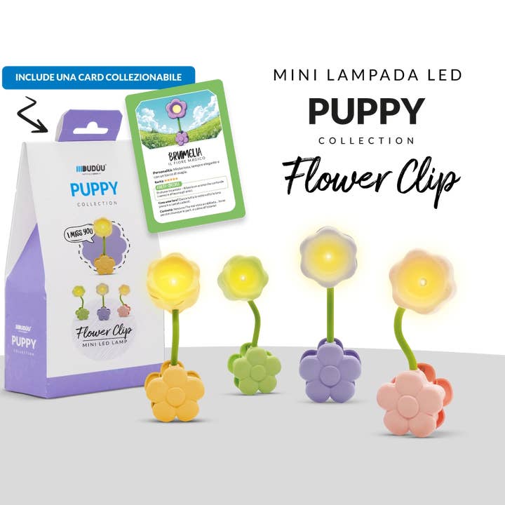 Mini Reading Lamp Puppy Collection Flower Clip Duduu for wholesale by VIBES SRLS