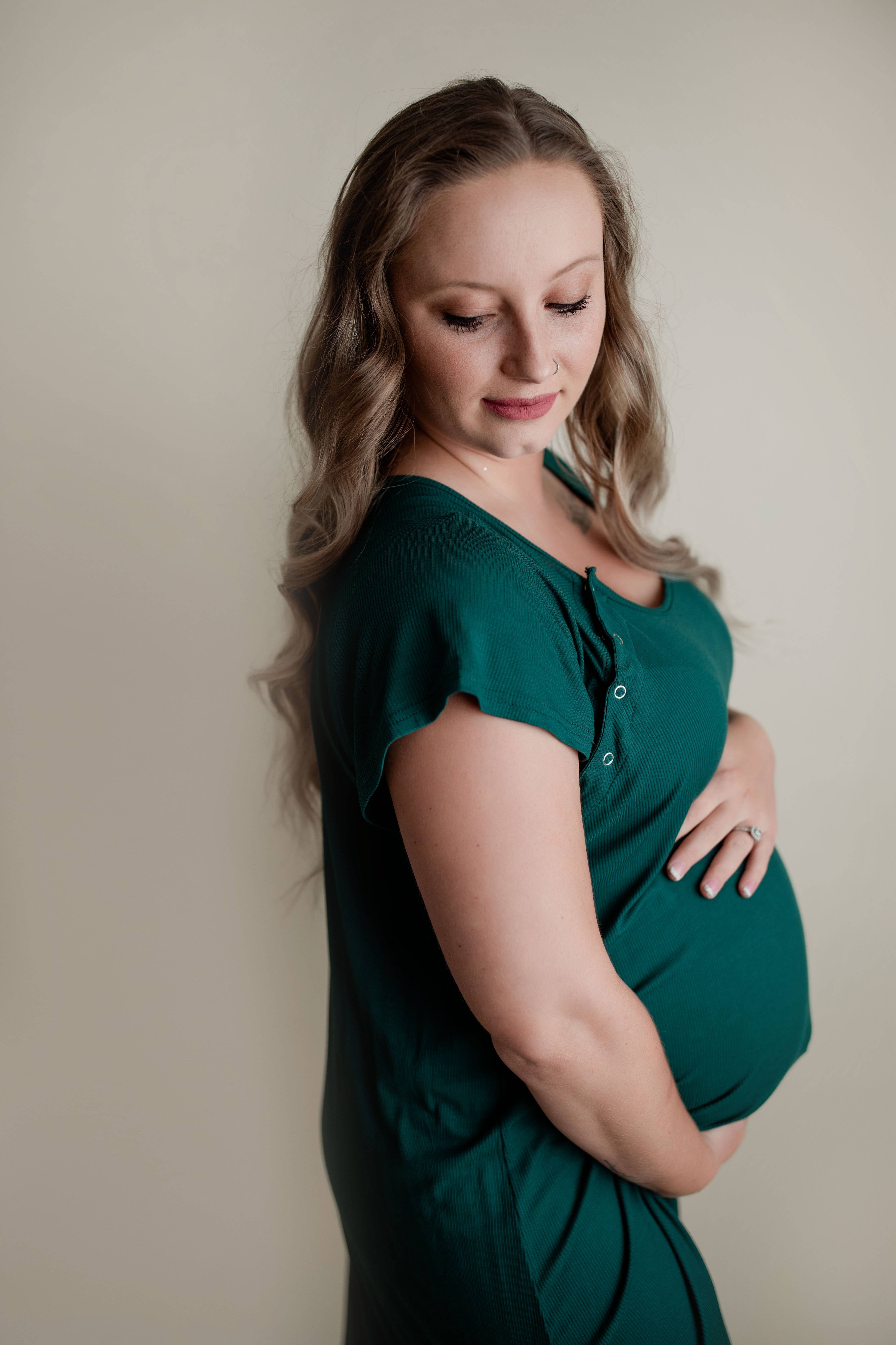 Three Little Tots - Wholesale Nursing Dress - Maternity - Forest Maternity Mommy Labor and Delivery/ Nursing Gown8