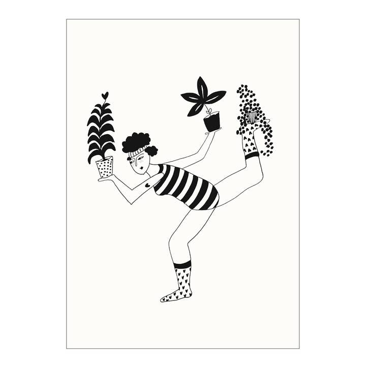 helen b - Wholesale Postcard - post card balancing with plants