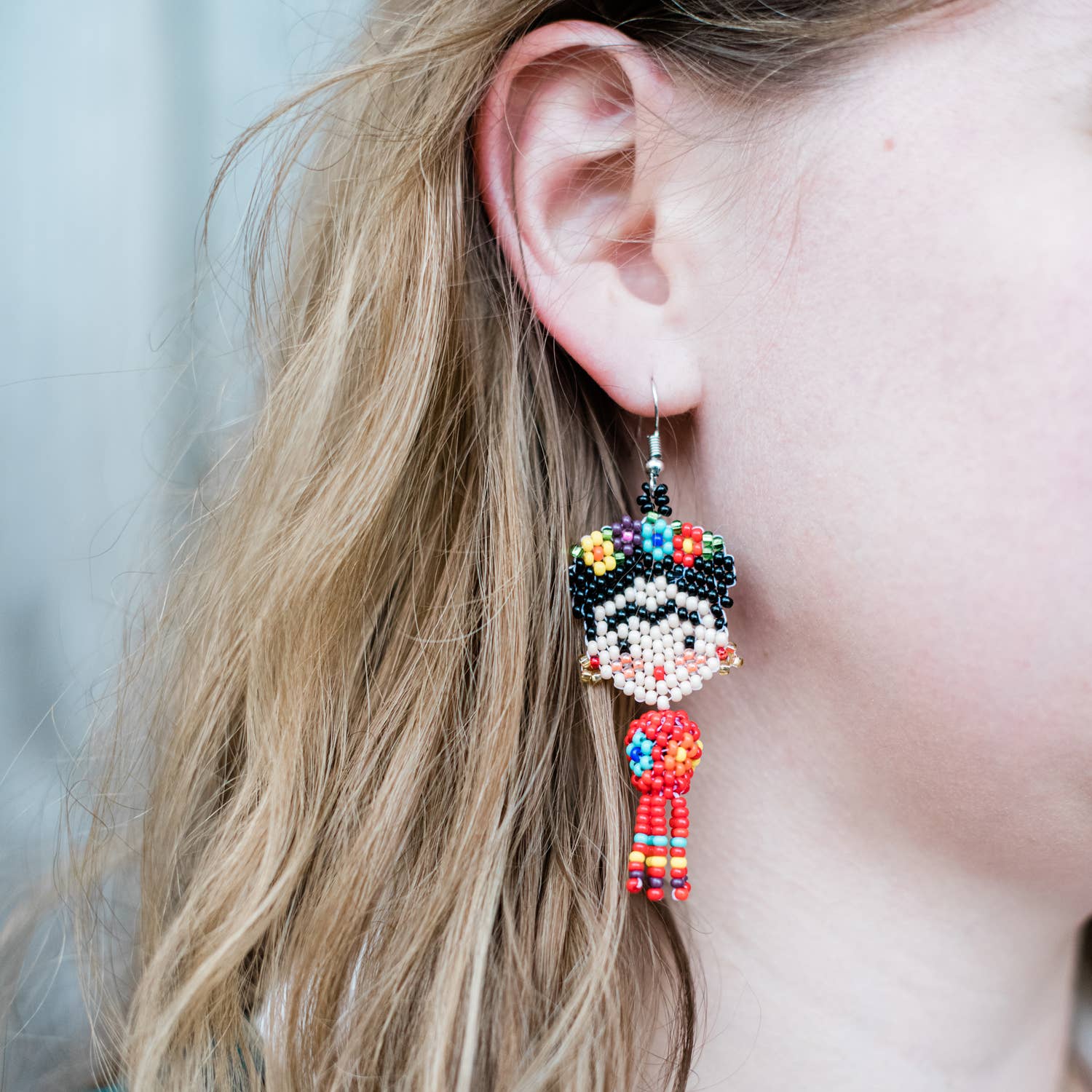 Lucia's Imports - Vente Boucles d'oreilles pendantes - Boucles d'oreilles perlées Dancing Frida5