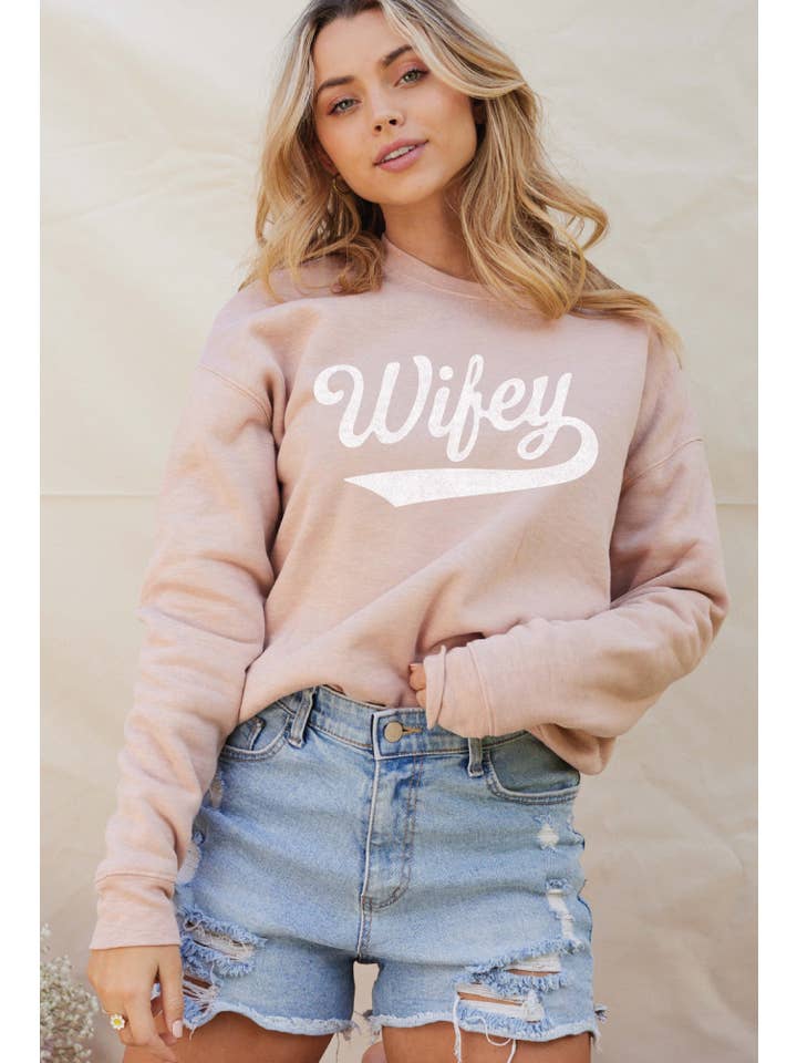 OAT COLLECTIVE - Wholesale Graphic Sweatshirt - Women's - WIFEY Graphic Sweatshirt - Crewneck Design11