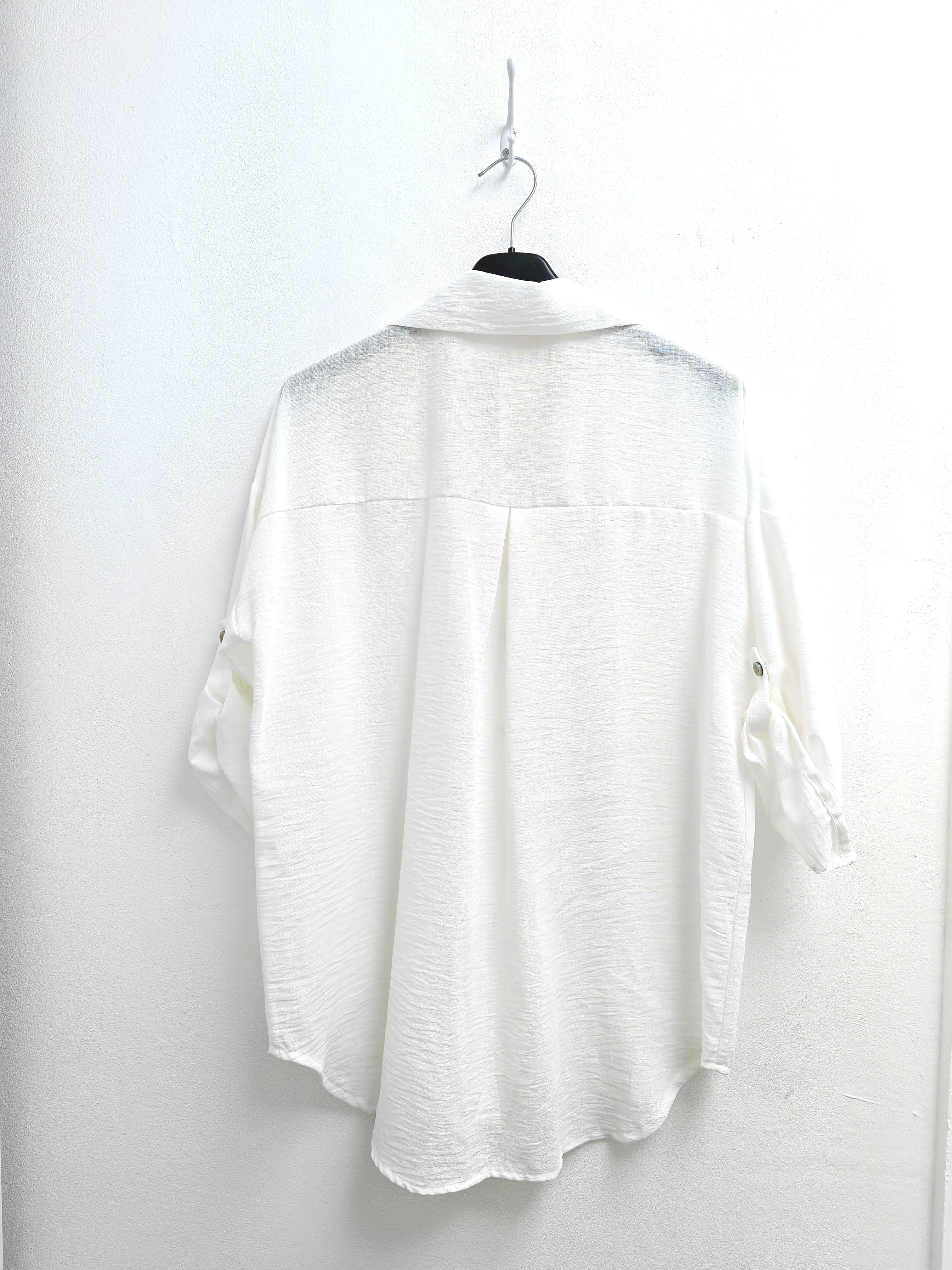 Superbia - Wholesale Button Down Shirt - Women's - Italian One Size Full Button Linen Shirt Blouse with Pocket15