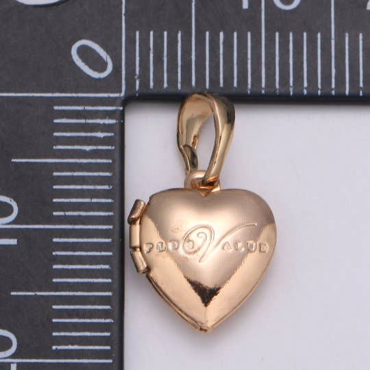 Aim Eternal - Wholesale Individual Charm/Pendant - Vintage French heart locket, Rose Gold Filled heart pendant, lovely heart locket Necklace love locket Jewelry making supply H-1261
