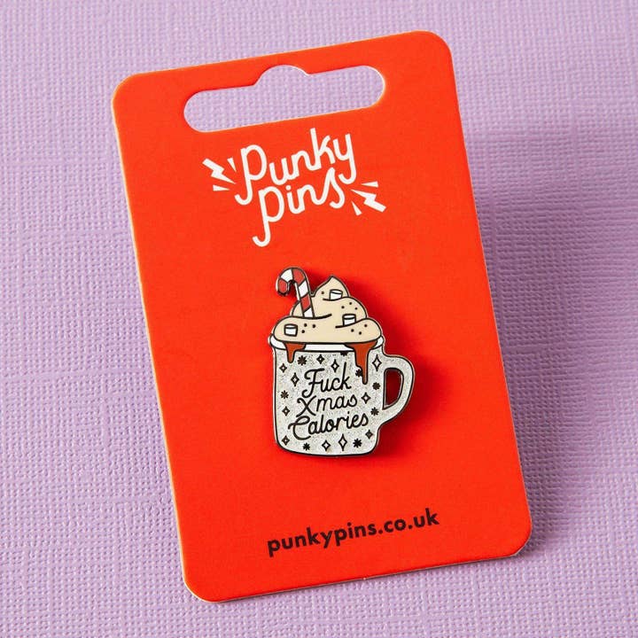 Fuck Christmas Calories Enamel Pin for wholesale by Punky Pins