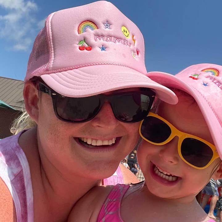 Sundrop - Vendita all'ingrosso Cappello - Bambini - Cappellino da camionista rosa personalizzato per bambini (Abbinamento Mama & Mini)12