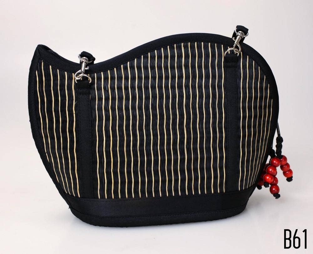 Baskets of Cambodia - Wholesale Crossbody Bag - Women's - Award-Winning Medium Size Asymmetrical Kiri Wave Purse0