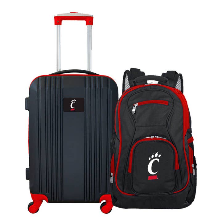 NCAA Cincinnati Bearcats Premium 2 Piece Backpack & Carry-On Set for wholesale by Mojo Licensing