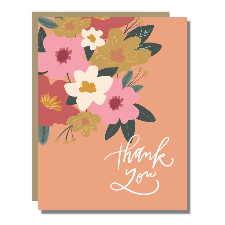 Peach Thank You Card | Gratitude Card Thanks Appreciation for wholesale by Prairie Letter Shop