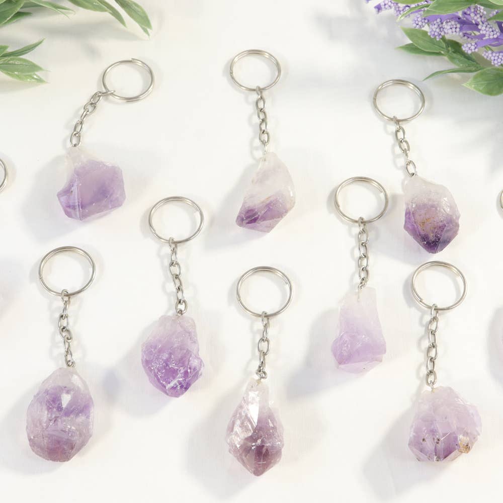 Natures Artifacts Inc – Großhandel Schlüsselanhänger – Unisex – Natürliche Amethyst-Punkt-Schlüsselanhänger | Edelstein-Schlüsselanhänger2