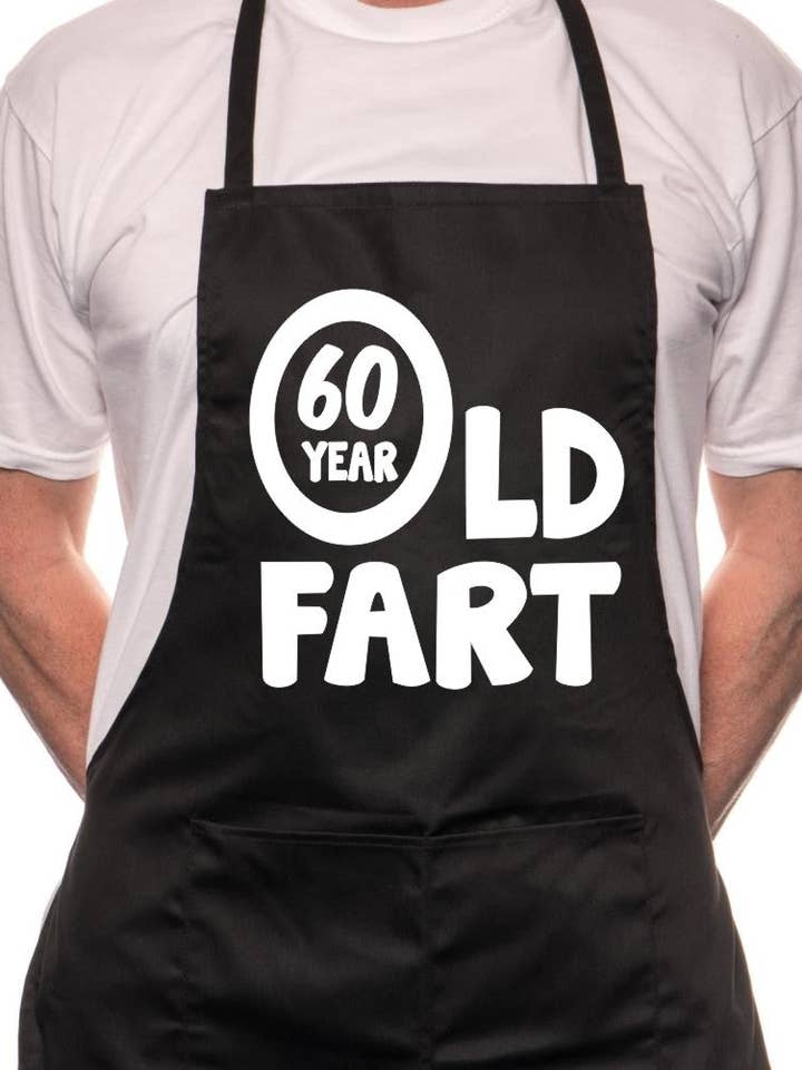 Adult 60 Year Old Fart Birthday BBQ Cooking Funny Novelty Apron for wholesale by Print4U