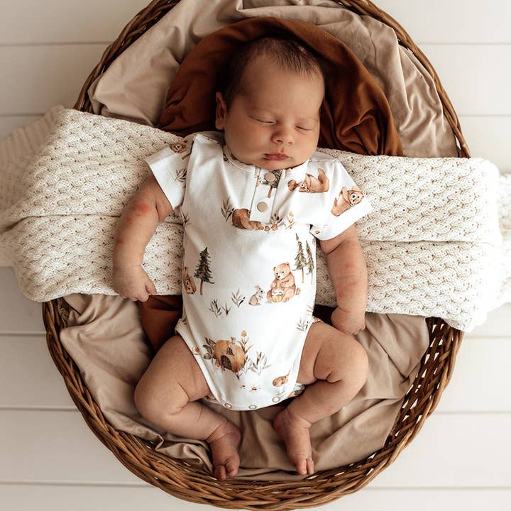 Snuggle Hunny - Wholesale Bodysuit (Non-Footed) - Baby - Bears Short Sleeve Organic Bodysuit5