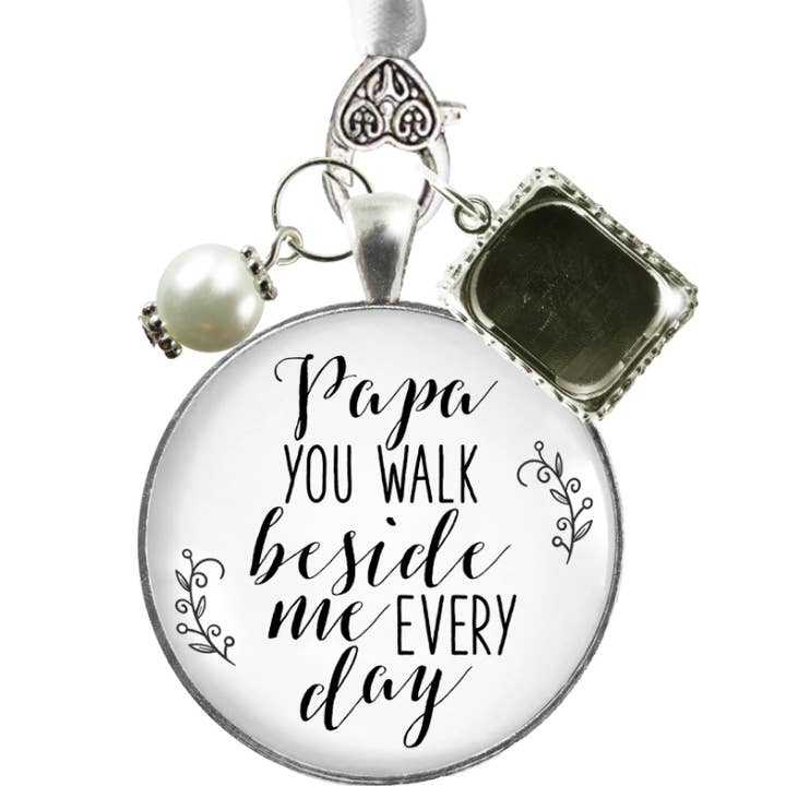 Papa Wedding White Bouquet Charm Grandpa Frame Memorial ^ for wholesale by Gutsy Goodness