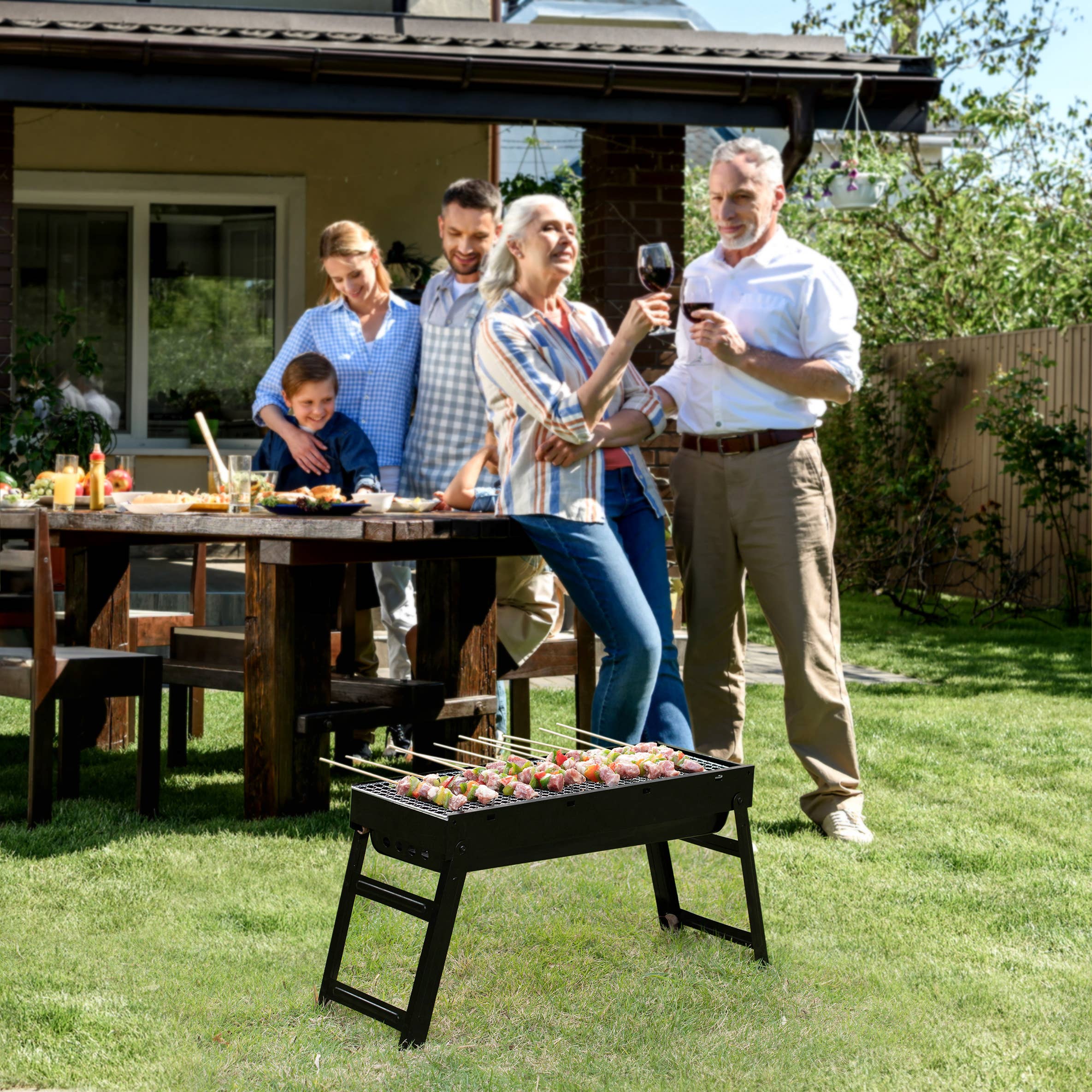 Quickway Imports - Wholesale Outdoor Grill Tools - Portable Charcoal Grill Foldable Stainless Steel BBQ3