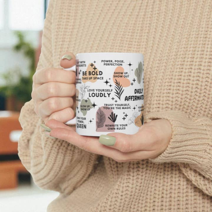 EMESLY - Wholesale Coffee Mug - Daily Affirmations Motivational Coffee Mug Gift; 11oz/15oz3