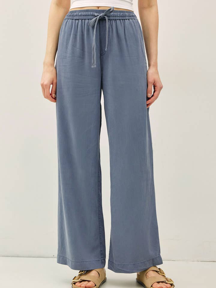 TENCEL WIDE LEG PANTS for wholesale by Be Cool