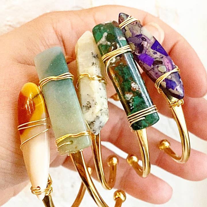 Etymology Jewelry - Wholesale Cuff Bracelet - Dainty Crystal Cuff Bracelet - Crystal Cuff Bracelet Jewelry